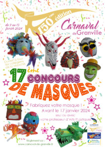Affiche concours masques carnaval granville